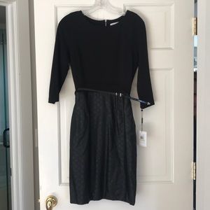 Calvin Klein dress with faux leather skirt